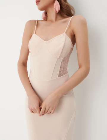 Rochie medie Mohito, nude