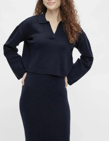 Bluza Pieces, bleumarin inchis