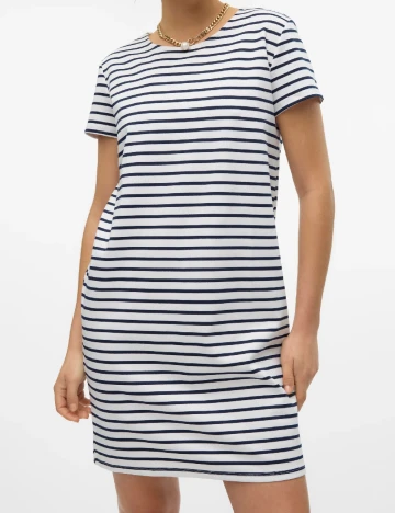Rochie scurta Vero Moda, alb/albastru