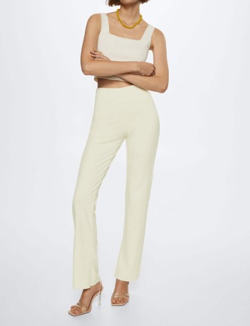 Pantaloni Mango, ecru