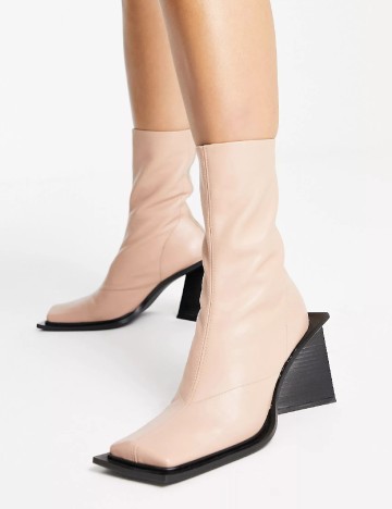 Botine Top Shop, crem