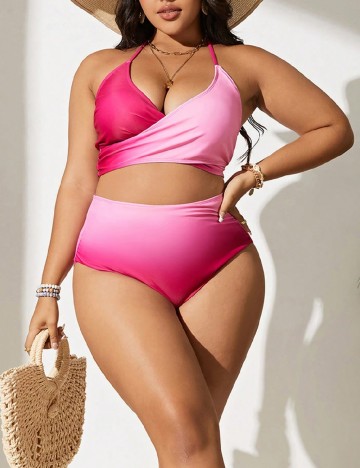 Costum de baie SHEIN CURVE, roz