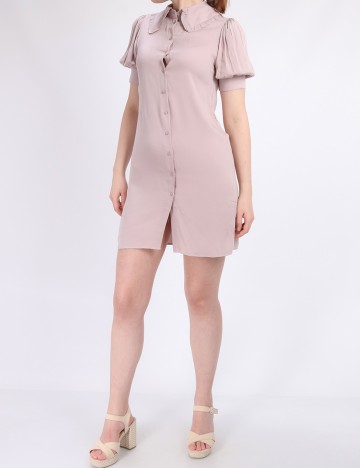 Rochie scurta NA-KD, roz pudra inchis, 36