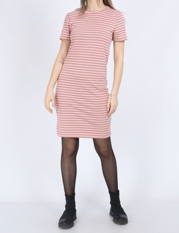 Rochie scurta Pieces, roz/verde