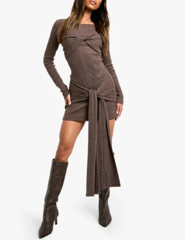 Rochie scurta Boohoo, maro