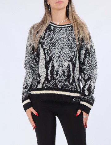 Pulover Guess, negru/alb