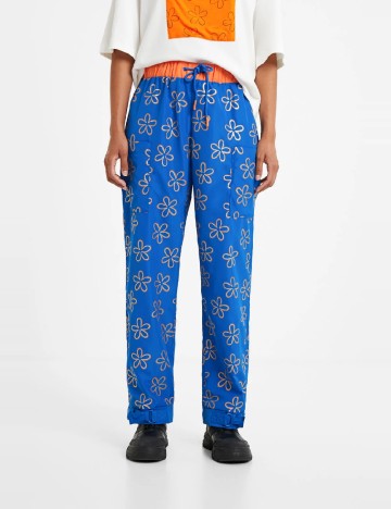 Pantaloni Desigual, albastru
