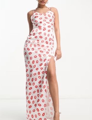 Rochie lunga Flounce London, alb