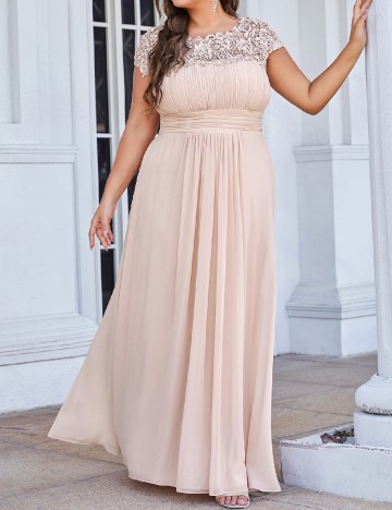 Rochie lunga Ever-Pretty Plus Size, bej