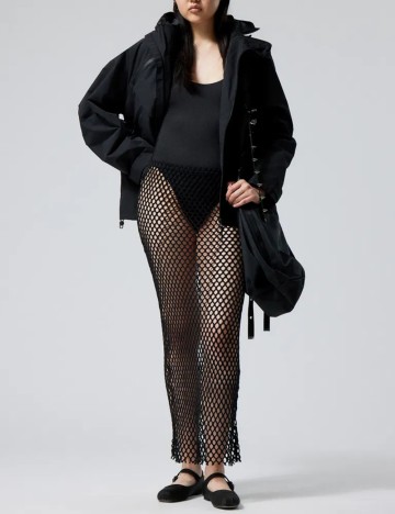 Fusta de plaja Weekday, negru