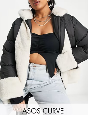 Geaca ASOS Curve, negru