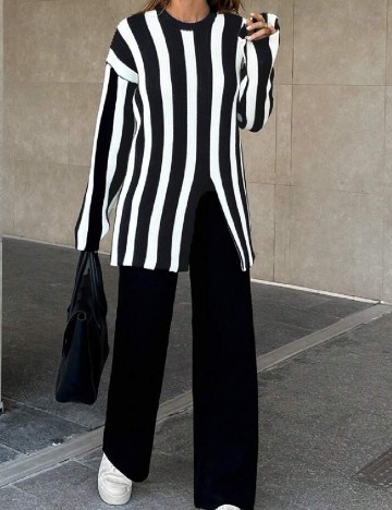 Compleu SHEIN, alb/negru