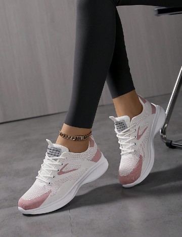 Adidasi SHEIN, alb/roz