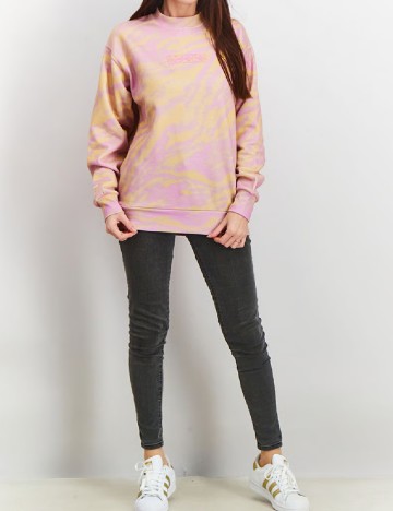 Bluza Crooked Tongues, roz/galben