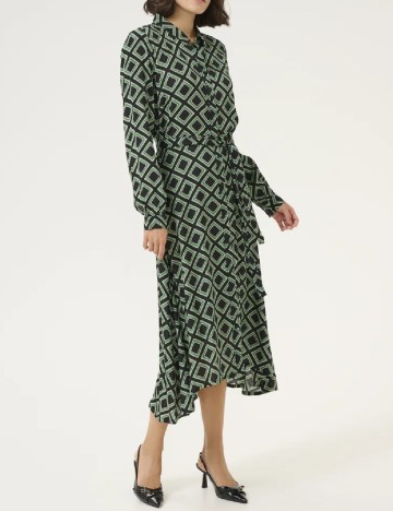 Rochie medie Kaffe, negru/verde