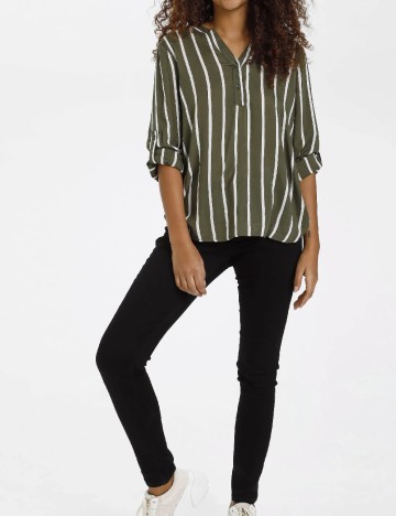 Camasa Kaffe, verde/alb