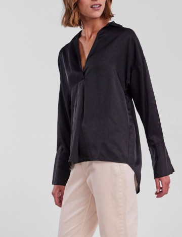 Camasa Pieces, negru, XS