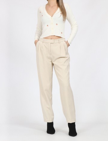 Pantaloni Only, crem