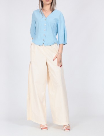 Pantaloni Pieces, crem