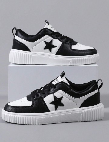 Adidasi SHEIN, alb/negru