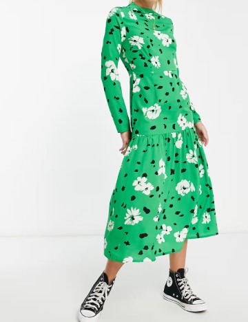 Rochie medie Wednesday's Girl, verde