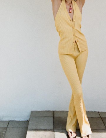 Pantaloni Zara, galben
