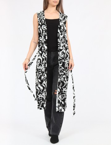 Cardigan Vero Moda, alb/negru