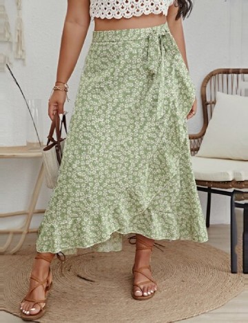 Fusta SHEIN CURVE, verde