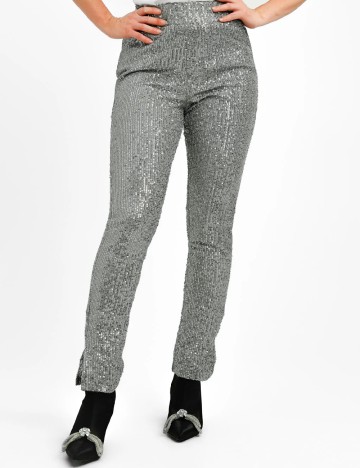 Pantaloni 4TH&Reckless, argintiu