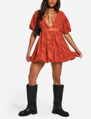 Rochie scurta Boohoo, caramiziu