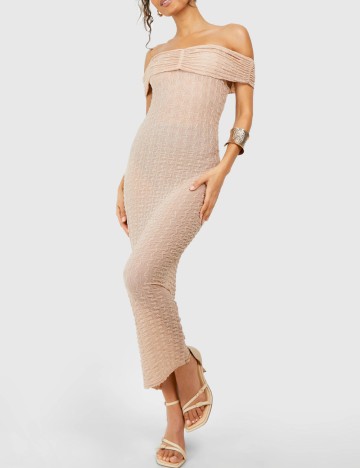 Rochie lunga Boohoo, crem