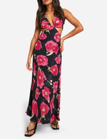 Rochie lunga Boohoo, floral print