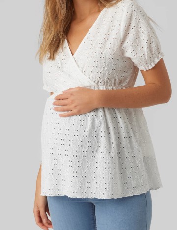 Bluza Vero Moda Maternity, alb