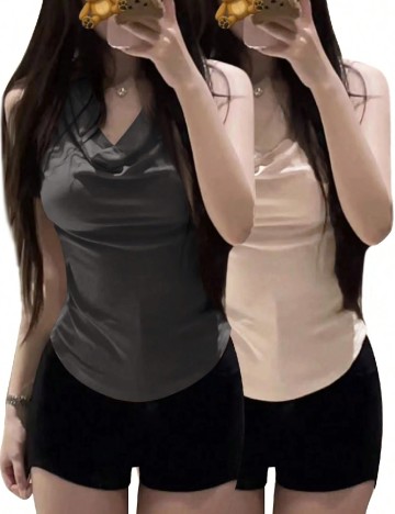 Set Maiouri 2 bucati SHEIN, gri/crem