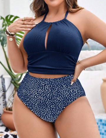 Costum de baie SHEIN CURVE, albastru