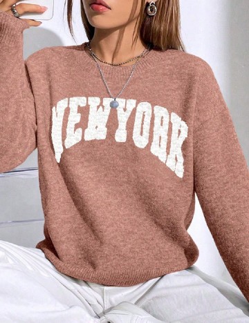 Pulover SHEIN, roz pudra inchis