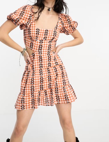 Rochie scurta Reclaimed Vintage, portocaliu