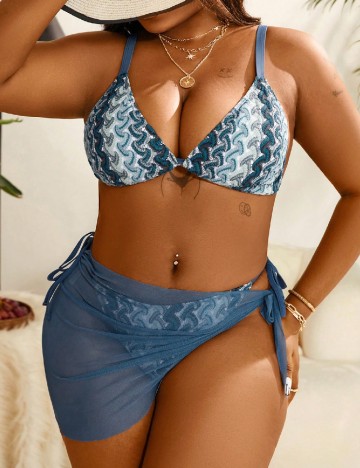 Costum de baie SHEIN CURVE, albastru