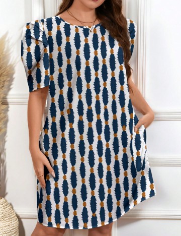 Rochie scurta SHEIN CURVE, albastru