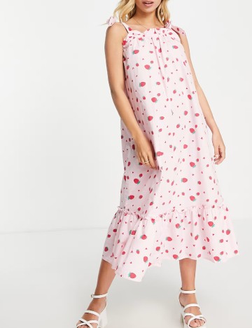 Rochie lunga Pieces, roz