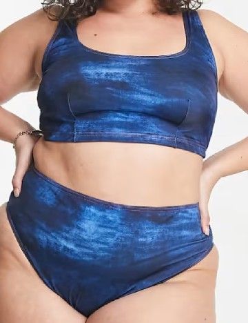 Bustiera de baie ASOS Curve, bleumarin