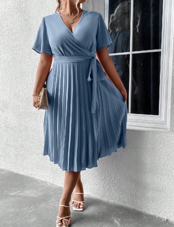 Rochie medie SHEIN CURVE, albastru deschis