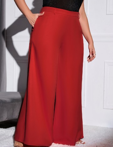 Pantaloni Double Crazy Plus Size, rosu