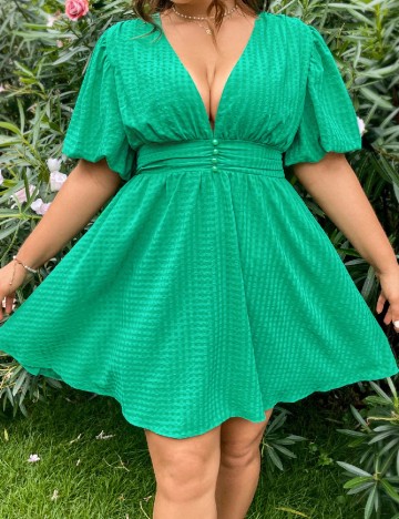 Rochie scurta SHEIN CURVE, verde deschis