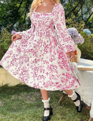 Rochie medie SHEIN CURVE, roz