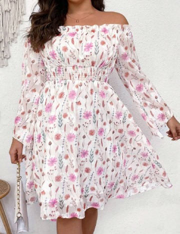 Rochie scurta SHEIN CURVE, floral print