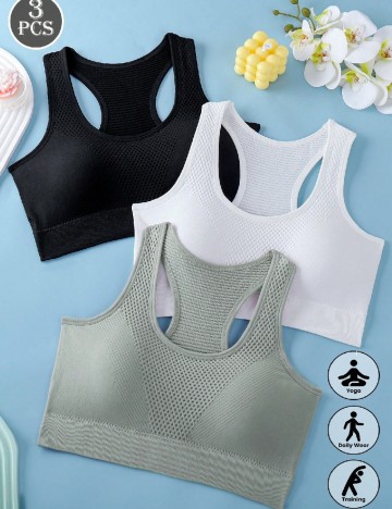 Set bustiere 3 bucati SHEIN, mix culori