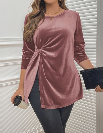 Bluza SHEIN CURVE, roz pudra