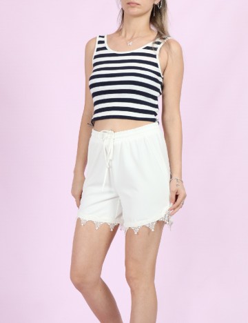 Top Reserved, alb/bleumarin, XS