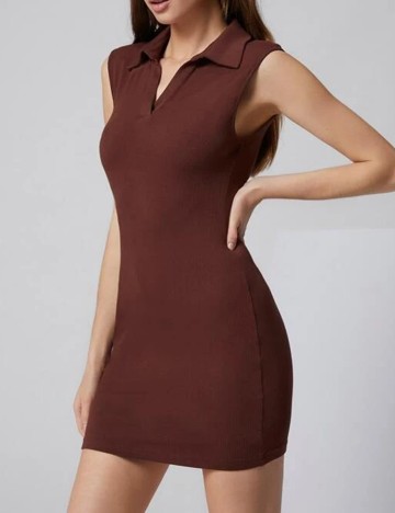 Rochie scurta SHEIN, maro, L